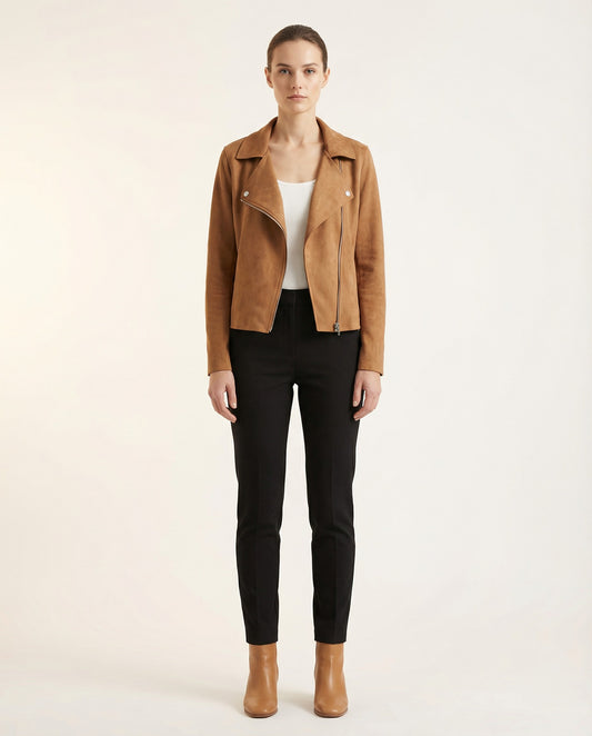 Chaqueta de Gamuza Minimal con Cierre