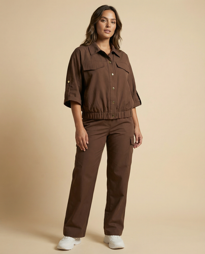 Conjunto Cortaviento Modular Urbano - Chaqueta Manga Corta + Pantalón Cargo Recto