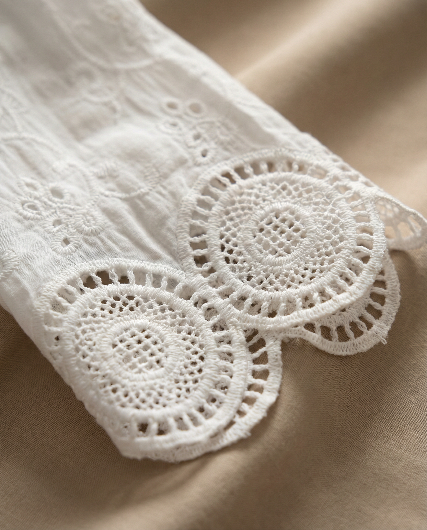 Blusa Broderie Oversize Manga Larga