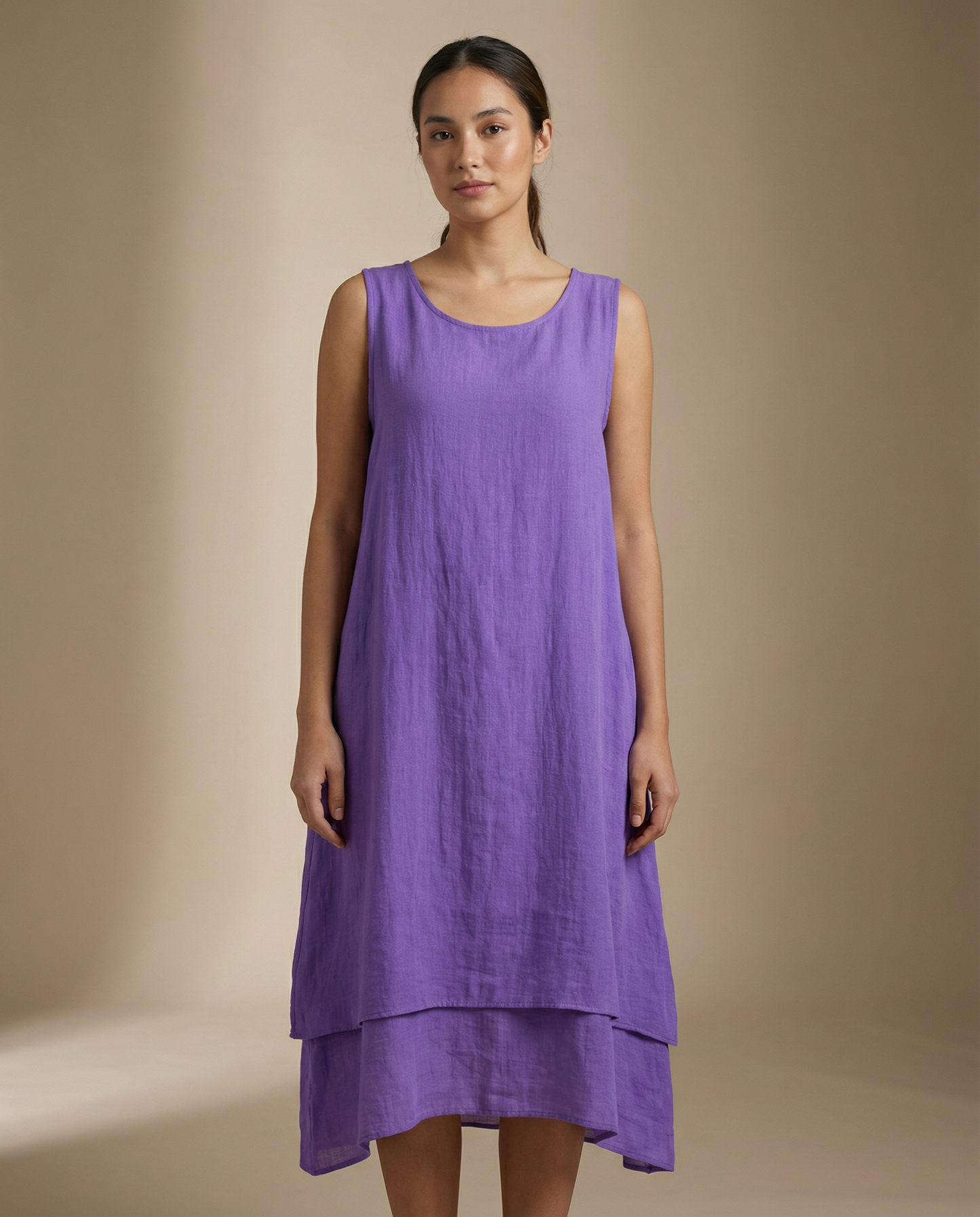 Vestido Midi de Bambula sin Mangas