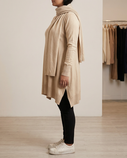 Vestido Lanilla Spandex con Bufanda Weekenda