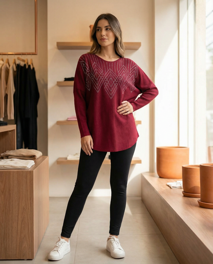 Chaleco Spandex Brillos Geométricos Weekenda