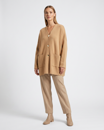 Abrigo Soft Lanilla Oversize Gold Buttons