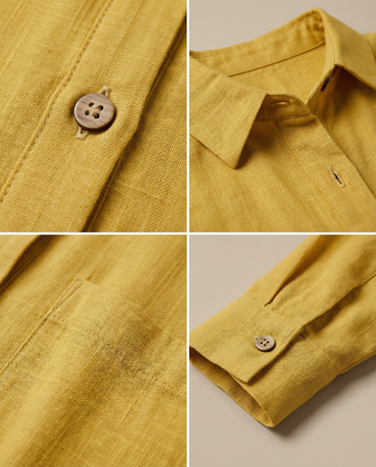 Vestido Camisero Lino Oversize Weekenda