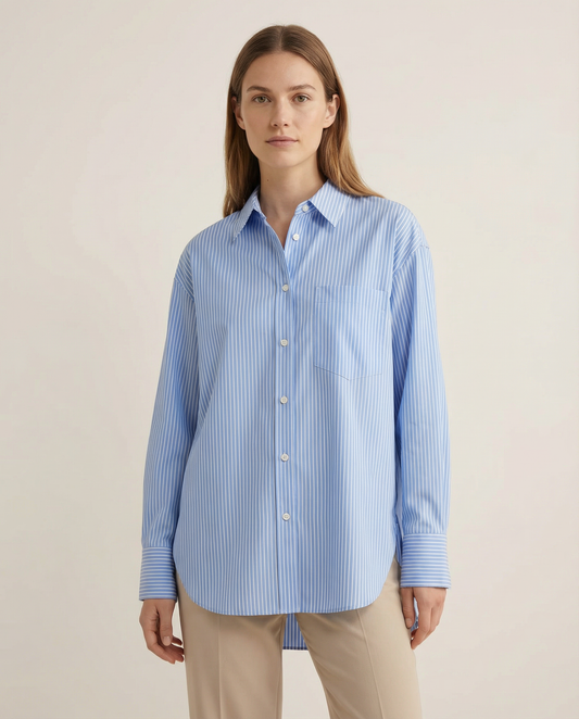 Camisa Poplin Rayada Essential