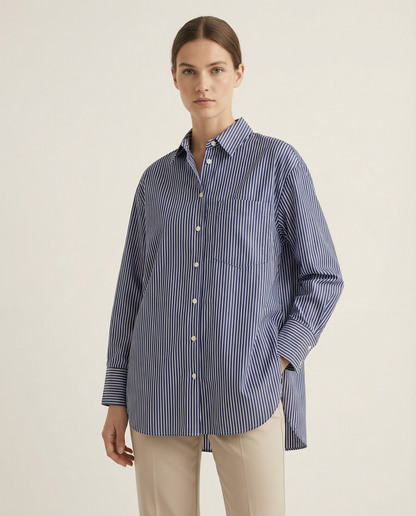 Camisa Poplin Rayada Essential