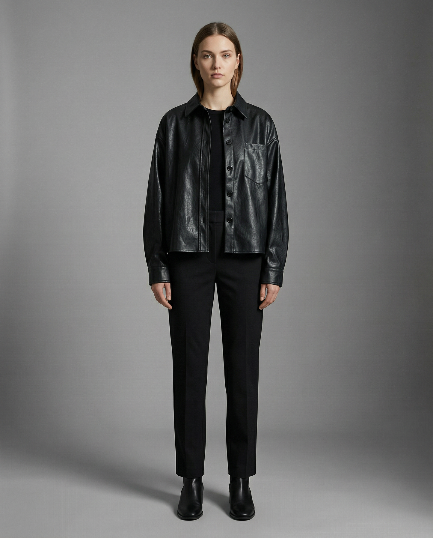 Camisa Ecocuero Aura Oversize