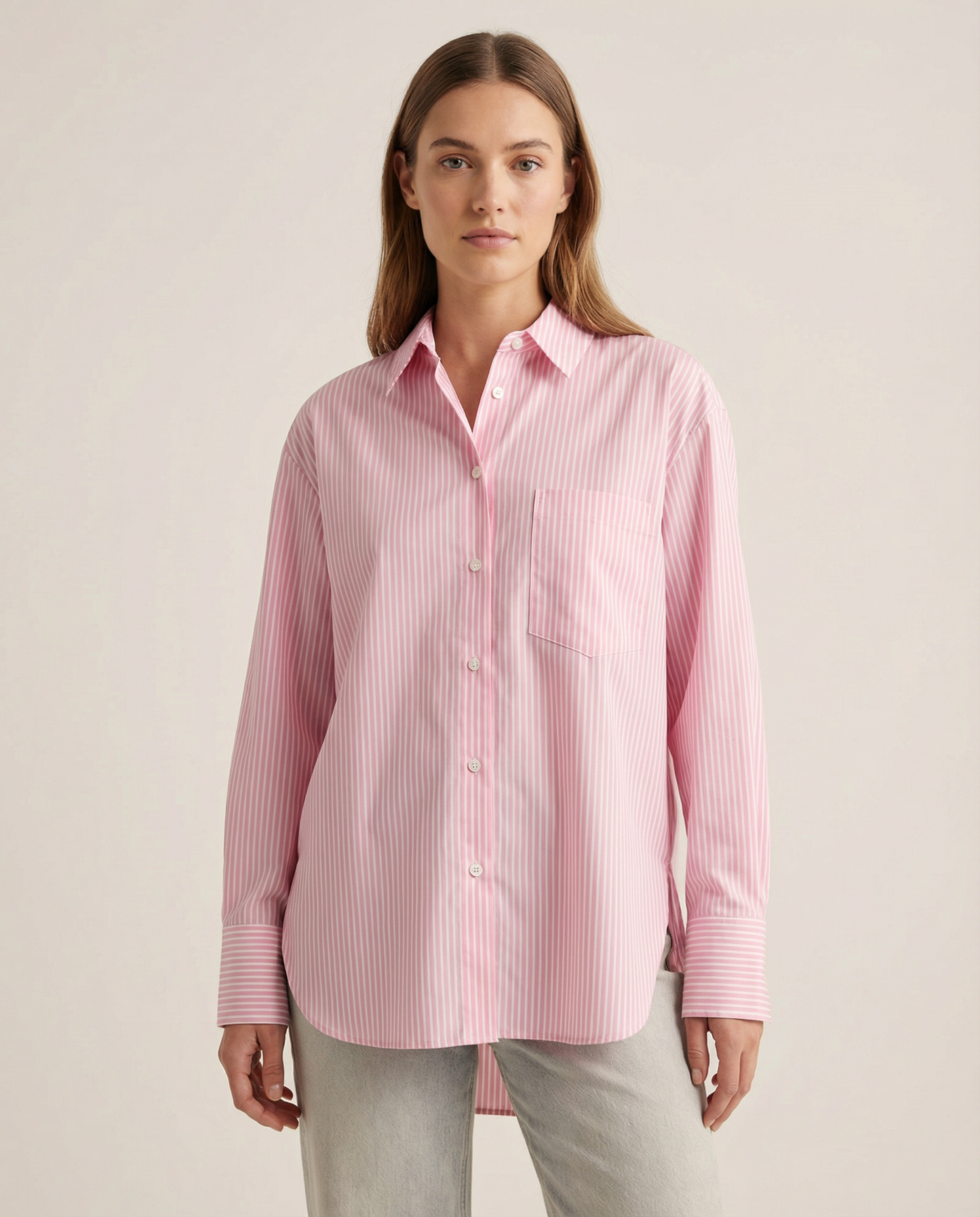 Camisa Poplin Rayada Essential