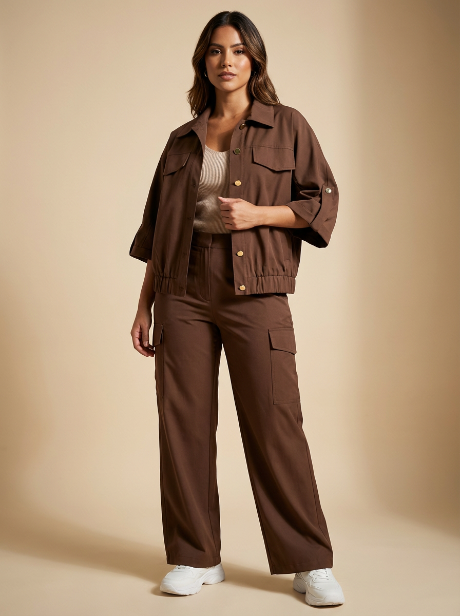 Conjunto Cortaviento Modular Urbano - Chaqueta Manga Corta + Pantalón Cargo Recto