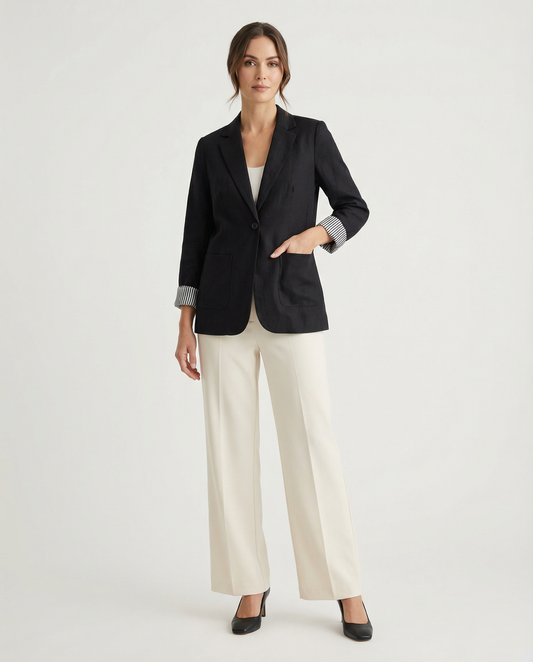 Blazer Elasticado Fit Sofisticado – Talla Única