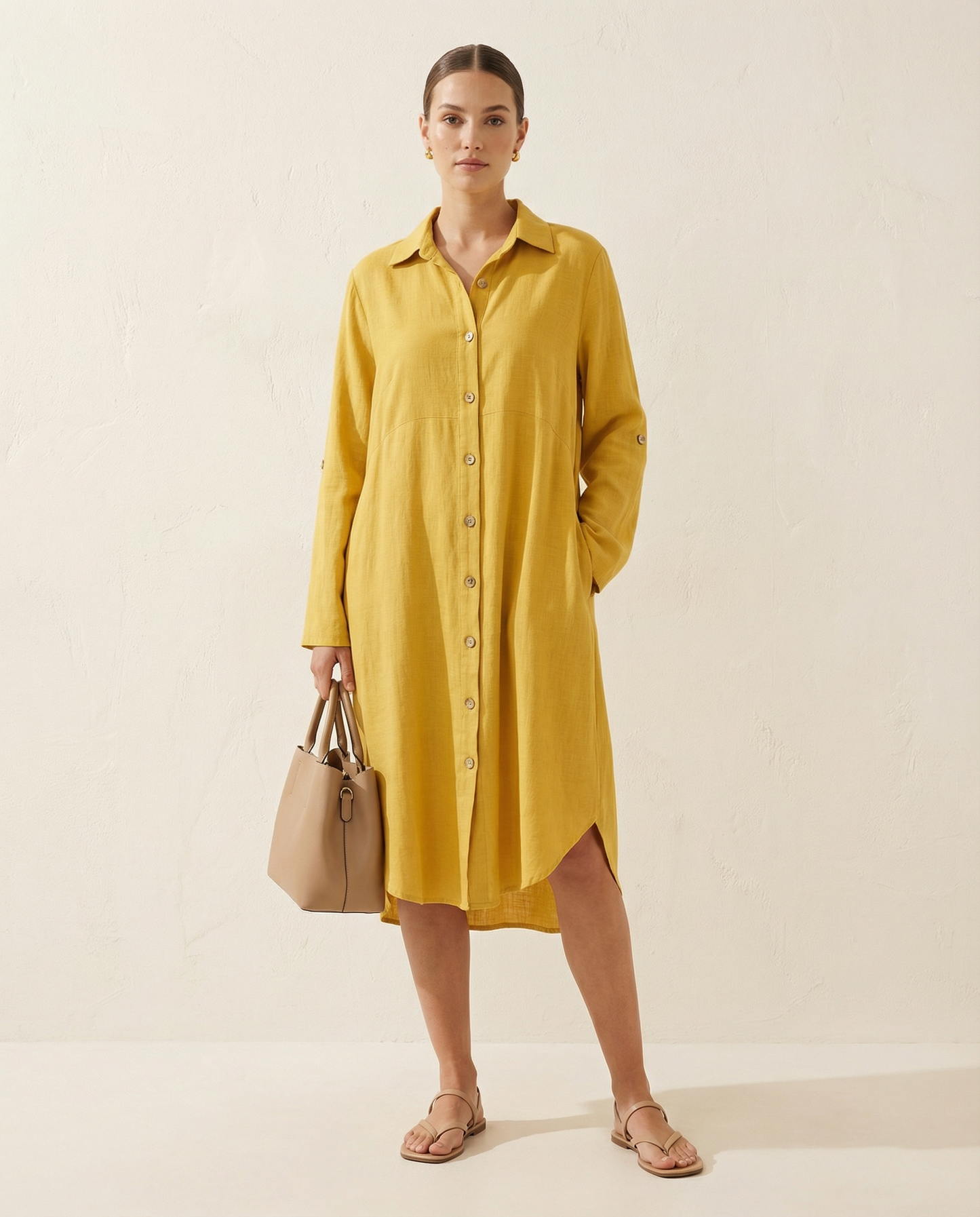 Vestido Camisero Lino Oversize Weekenda