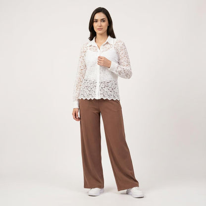 Blusa de Encaje Manga Larga