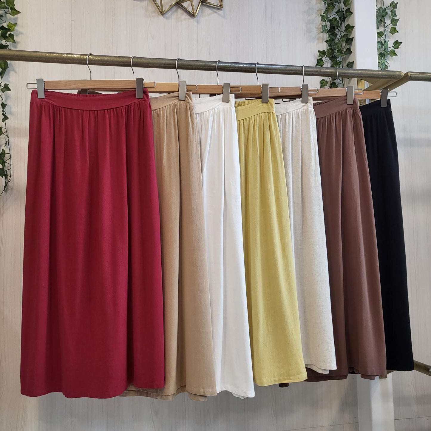 Falda de Lino con Bolsillos