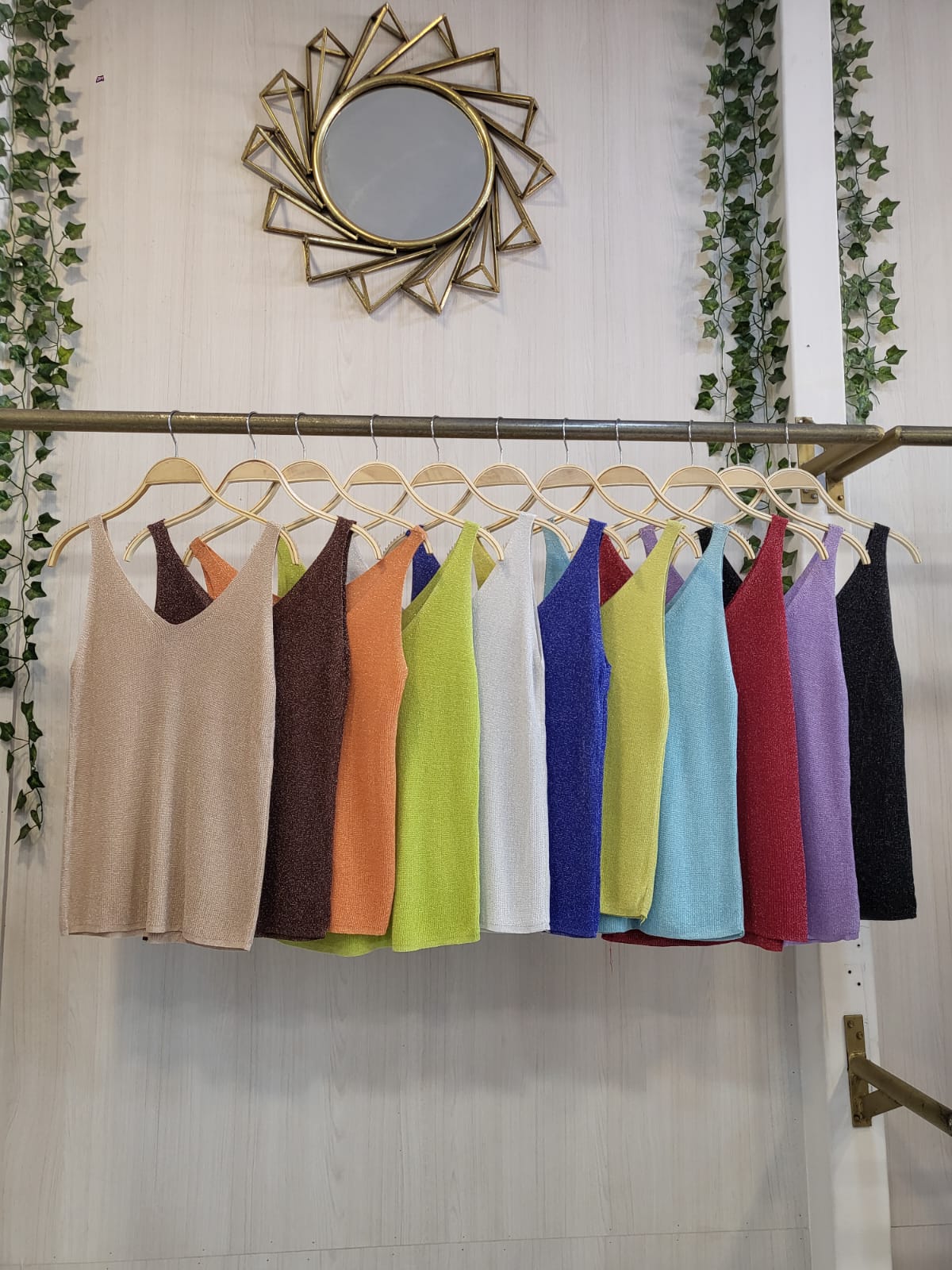 Polera Lurex V Glow Sleeveless